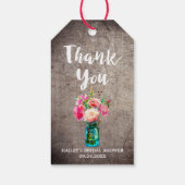 Rustic Mason Jar met Flower Bouquet Bedankt Cadeaulabel (Achterkant)