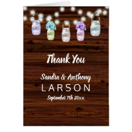 Rustic Mason Jar met lights Weddenschap Dank je