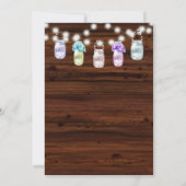 Rustic Mason Jar met lights Wedding Rehearings Kaart (Achterkant)