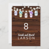 Rustic Mason Jar met taboetnummers Kaart (Voorkant)