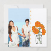 Rustic Mason Jar Mint, Gele en Koraalanjers Kaart (Achterkant)