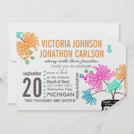 Rustic Mason Jar Mint Pink Coral Blauwgroen Wedden Kaart