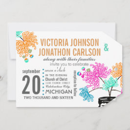 Rustic Mason Jar Mint Pink Coral Blauwgroen Wedden Kaart