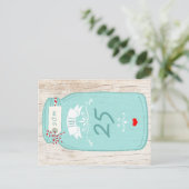 Rustic Mason Jar op Bark Illustrated Wedding Briefkaart (Staand voorkant)