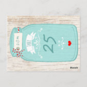 Rustic Mason Jar op Bark Illustrated Wedding Briefkaart (Achterkant)
