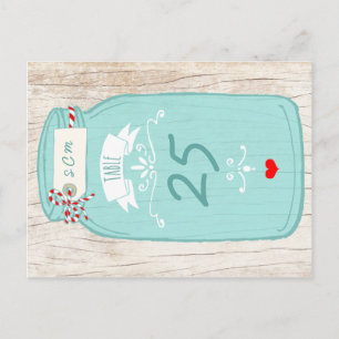 Rustic Mason Jar op Bark Illustrated Wedding Briefkaart