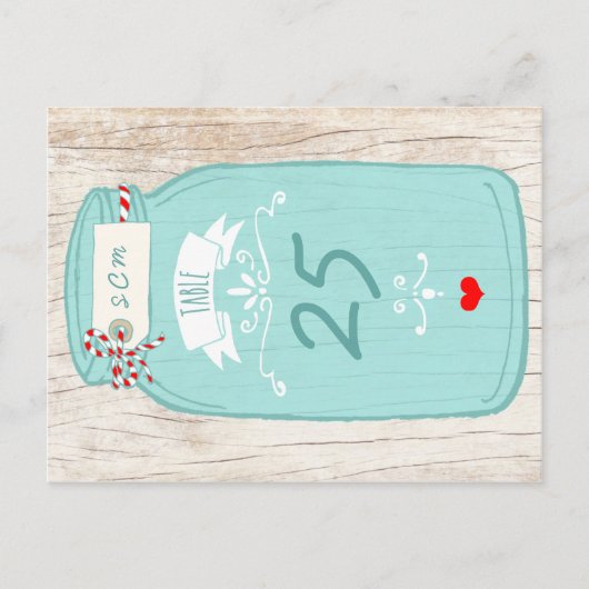 Rustic Mason Jar op Bark Illustrated Wedding Briefkaart (Voorkant)