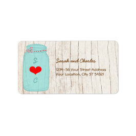 Rustic Mason Jar op Bark Illustrated Wedding Etiket