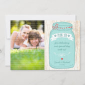 Rustic Mason Jar op Bark Illustrated Wedding Kaart (Voorkant)