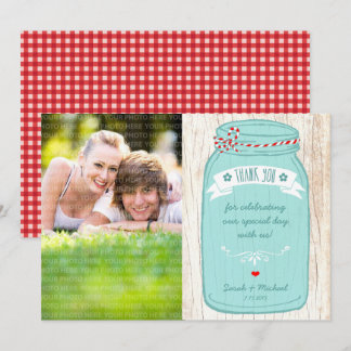 Rustic Mason Jar op Bark Illustrated Wedding Kaart