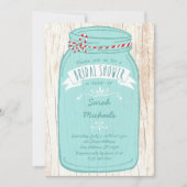 Rustic Mason Jar op Bark Illustrated Wedding Kaart (Voorkant)