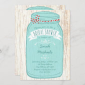 Rustic Mason Jar op Bark Illustrated Wedding Kaart (Voorkant / Achterkant)