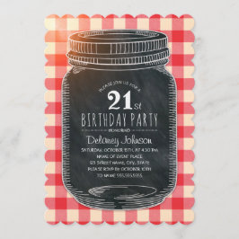 Rustic Mason Jar Picnic 21e verjaardag Kaart