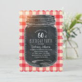 Rustic Mason Jar Picnic 60e verjaardag Kaart (Staand voorkant)