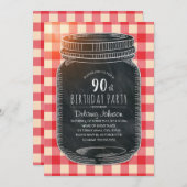 Rustic Mason Jar Picnic 90e verjaardag Kaart (Voorkant / Achterkant)