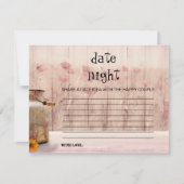 Rustic Mason Jar Pink Floral Date Night Kaart Notitiekaartje (Voorkant)