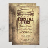 Rustic Mason Jar Rehearsal Dinner Invitations Kaart (Voorkant / Achterkant)
