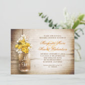 Rustic Mason Jar Repetitie Diner Uitnodigingen (Staand voorkant)