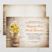 Rustic Mason Jar Repetitie Diner Uitnodigingen (Voorkant / Achterkant)