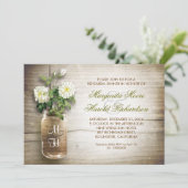 Rustic Mason Jar Repetitie Diner Uitnodigingen (Staand voorkant)