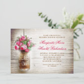 Rustic Mason Jar Repetitie Diner Uitnodigingen (Staand voorkant)