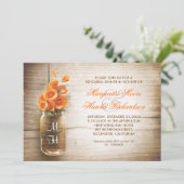 Rustic Mason Jar Repetitie Diner Uitnodigingen (Staand voorkant)
