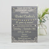 Rustic Mason Jar Retirement Party Invitation Kaart (Staand voorkant)