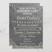 Rustic Mason Jar Retirement Party Invitation Kaart (Voorkant / Achterkant)