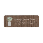 Rustic Mason Jar Return-adres Etiket (Voorkant)