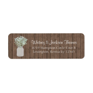 Rustic Mason Jar Return-adres Etiket