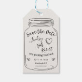Rustic Mason Jar Save the Date Cadeaulabel (Voorkant)