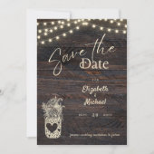 Rustic Mason Jar Save the Date Digital and Printed Kaart (Voorkant)