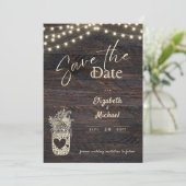 Rustic Mason Jar Save the Date Digital and Printed Kaart (Staand voorkant)