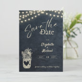 Rustic Mason Jar Save the Date Digital and Printed Kaart (Staand voorkant)