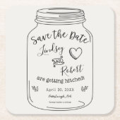 Rustic Mason Jar Save the Date Kartonnen Onderzetters (Voorkant)