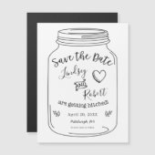 Rustic Mason Jar Save the Date Magnet (Voorkant / Achterkant)