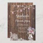 Rustic Mason Jar String licht de BarefootBride™ Aankondiging (Voorkant / Achterkant)