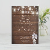 Rustic Mason Jar String licht de BarefootBride™ Kaart (Staand voorkant)