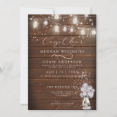 Rustic Mason Jar String licht de BarefootBride™ Kaart (Voorkant)