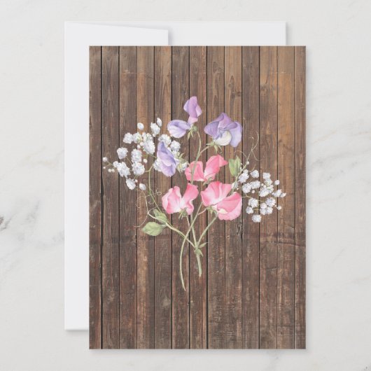 Rustic Mason Jar String licht de BarefootBride™ Kaart (Achterkant)