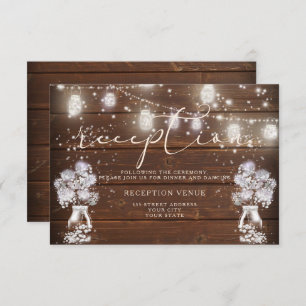 Rustic Mason Jar String licht de BarefootBride™ Kaart