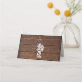 Rustic Mason Jar String licht de BarefootBride™ Plaatskaartje (Achterkant)