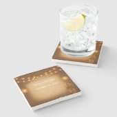 Rustic Mason Jar & String Lights bruiloft Stenen Onderzetter (Zijkant)