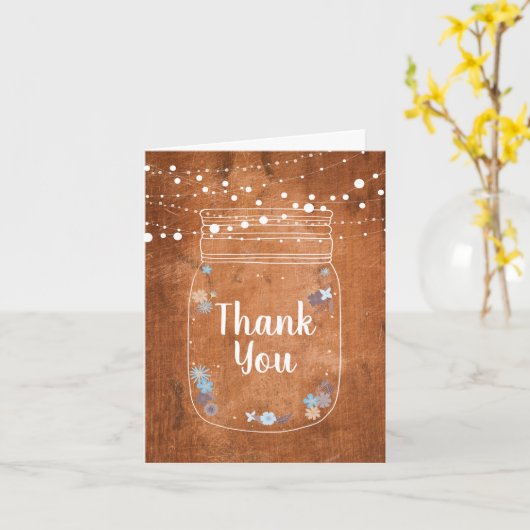 Rustic Mason Jar String Lights Dank u Kaart (Gele Bloem)