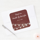 Rustic Mason Jar String Lights Dank u Vierkante Sticker (Envelop)