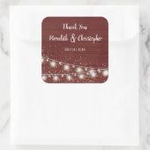 Rustic Mason Jar String Lights Dank u Vierkante Sticker (Tas)