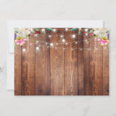 Rustic Mason Jar String Lights Floral Wedding Kaart (Achterkant)