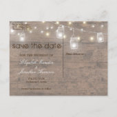 Rustic Mason Jar String Lights Foto ZZ Aankondigingskaart (Achterkant)