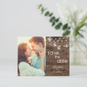 Rustic Mason Jar String Lights Foto ZZ Aankondigingskaart (Staand voorkant)