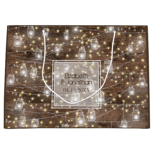 Rustic Mason Jar String Lights Romantic Groot Cadeauzakje (Voorkant)